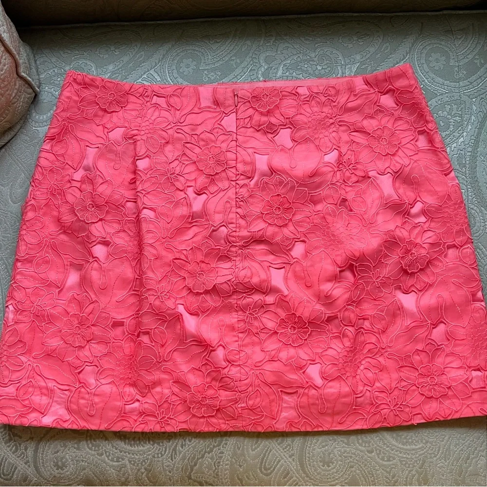NWT J. Crew Lace Appliqué Mini Skirt Fire Lily Size 16 - Picture 8 of 9